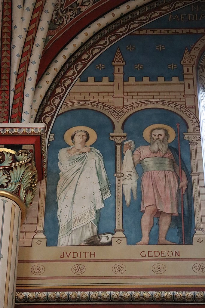 Hippolyte Flandrin - Murales dell'Abbazia di Saint, Germain, des, Prés, Giuditta e Gedeone